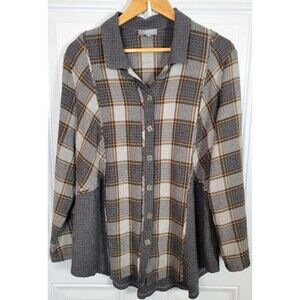 Habitat Clothes to Live In Button-Up Tunic Top Size L